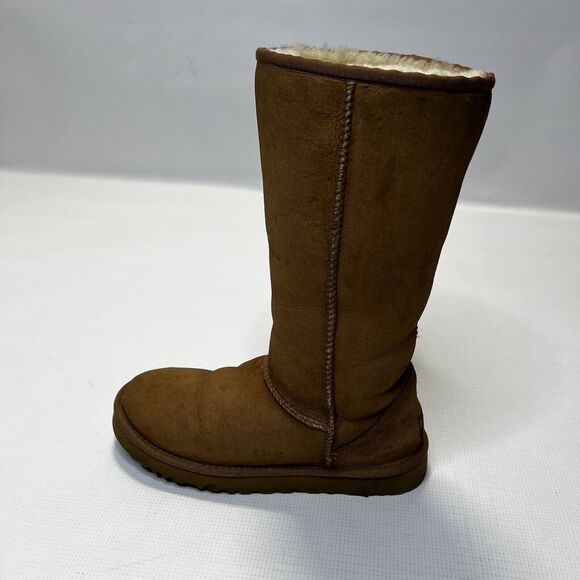 UGG Classic Tall Boot Chestnut Suede Sheepskin Shearling (SN 5815) Size 7 - Picture 6 of 16